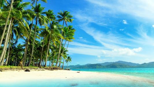 小清新热带岛屿海边沙滩